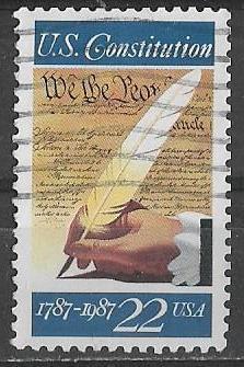 США 1987 г. 200 лет Конституции США, гаш.