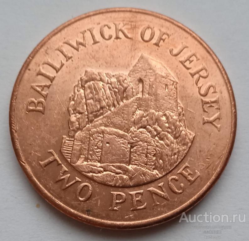 Джерси 2 пенса . 2012 г .