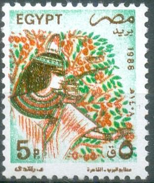 Египет 1988 г. Древний Египет. Фреска ** Mi 1609 MNH