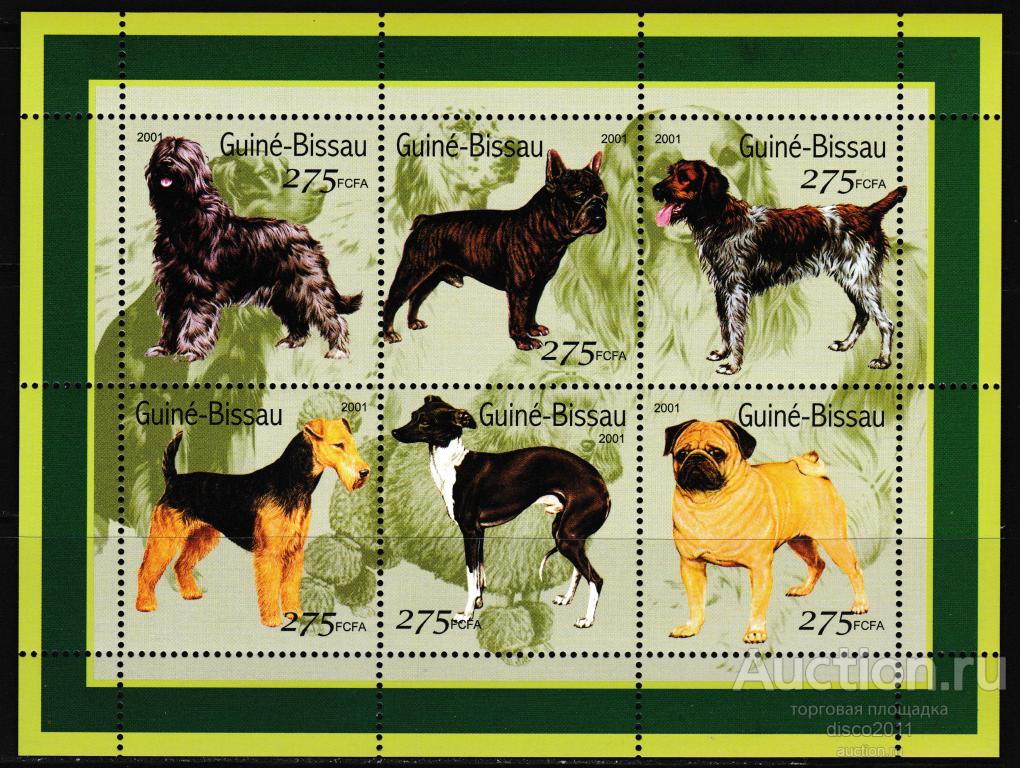 Гвинея-Бисау 2001 Собаки Домашние животные Фауна к/б**