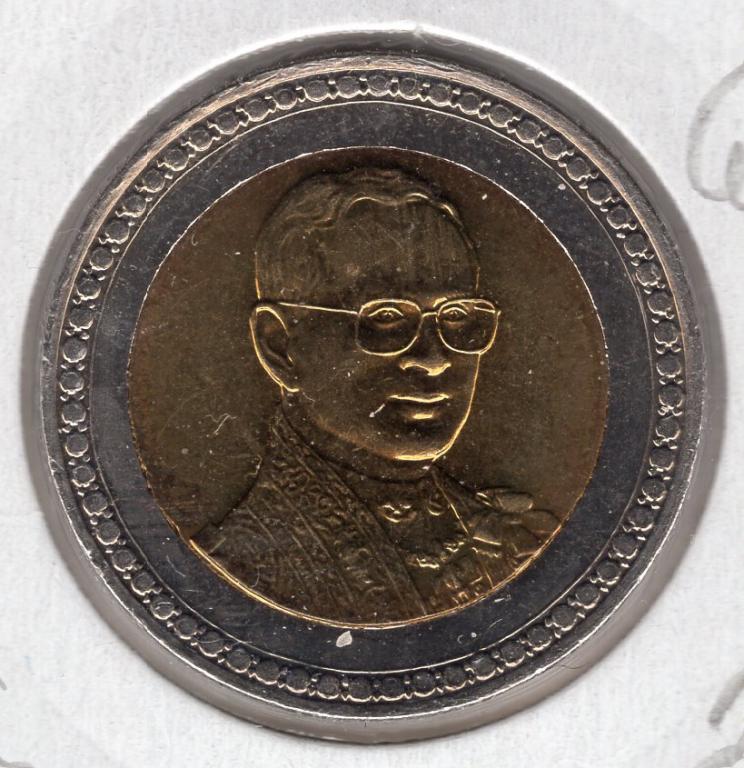 10 бат - Таиланд - 2549 (2006) - Рама IX - 60 лет правления - биметалл - KM#431