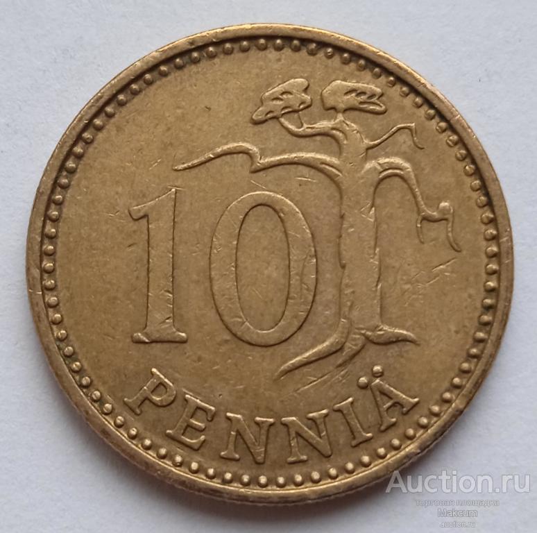 Финляндия 10 пенни .1973 г .