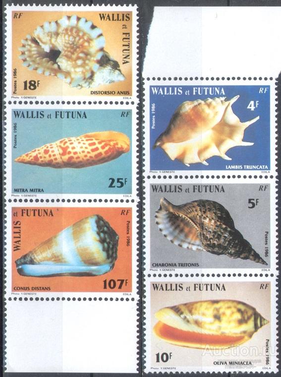 С8430 ✅ Фауна Моллюски Ракушки Раковины 1986 Уоллис и Футуна 6м п/с ** 7МЕ