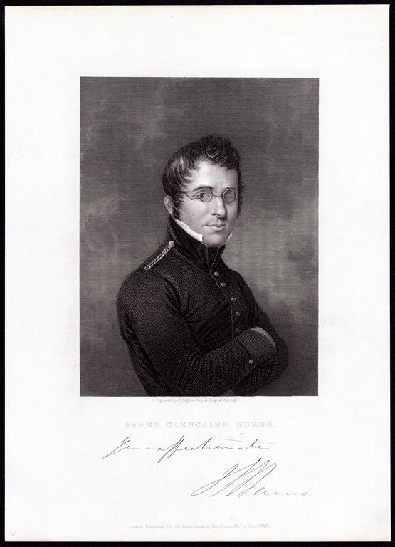 гравюра Шотландия James Glencairn Burns Джеймс Гленкерн Бернс Роберт Бернс 1840 г