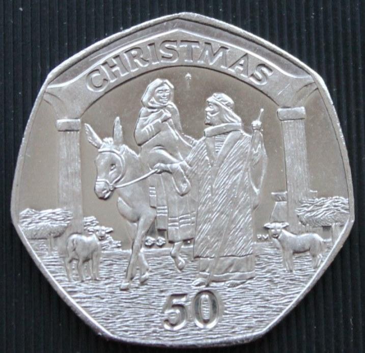 Гибралтар 2003г. 50 пенсов Рождество Мария и Иосиф Великобритания