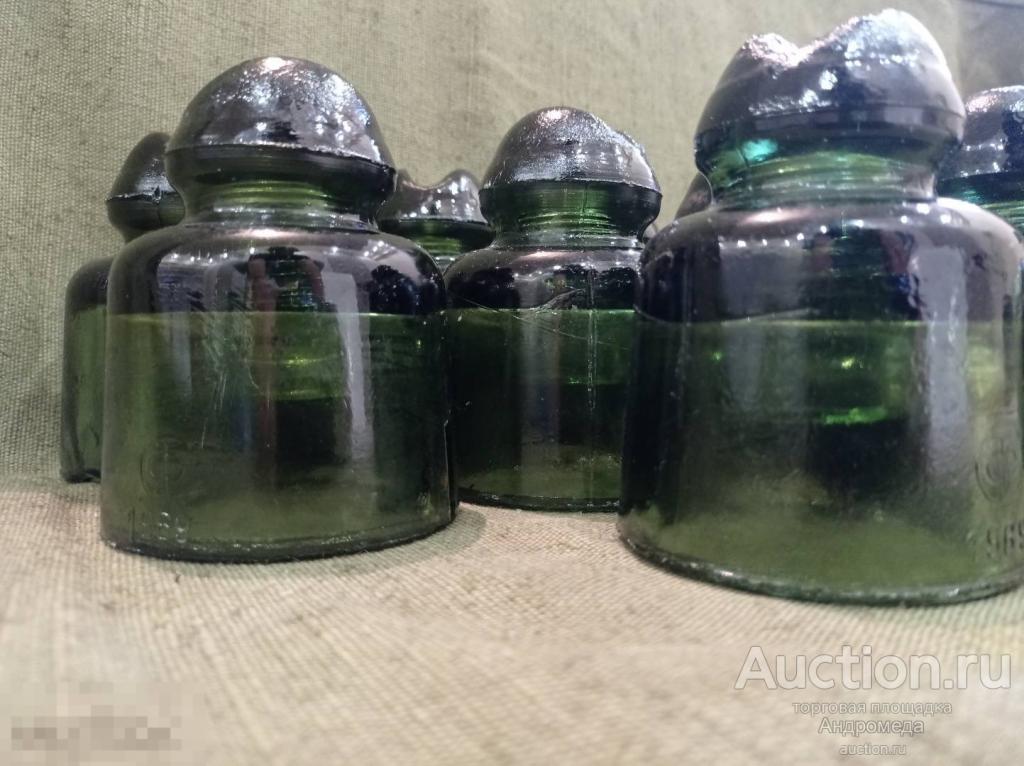 Изолятор стеклянный штыревой зелёный 1968 г СССР — покупайте на Auction ...
