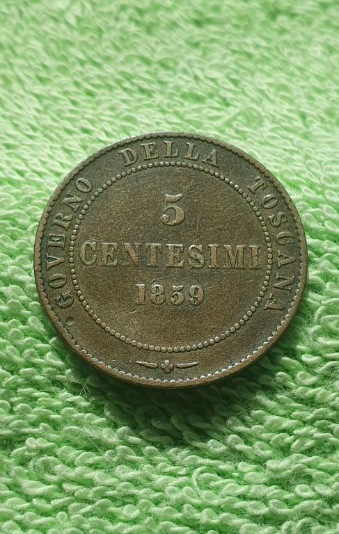 5 чентезимо, 1859 год, Тоскана второе временное правительство