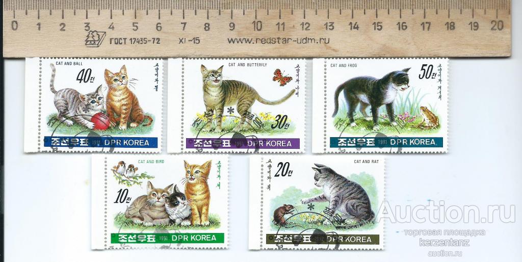 Северная корея 1991 Кошки, фауна, животные  5 марок