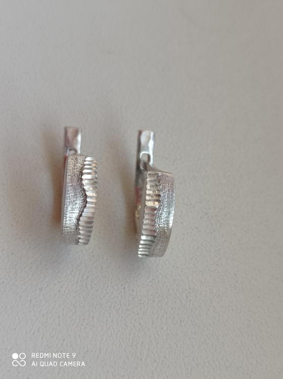 Серьги. Россия, 1990-е гг. Серебро 925 пробы, золочение
