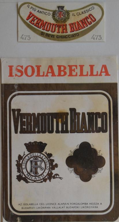 Этикетка Вино Вермут белый Изолабелла - Isolabella  Венгрия  1974 год - 1