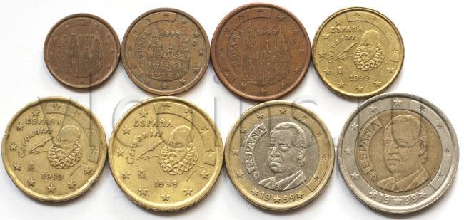 Испания набор 8 монет 1999 евро VF XF 35741