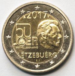 Люксембург 2 евро 2017 50 лет добровольной военной службы UNC 31281