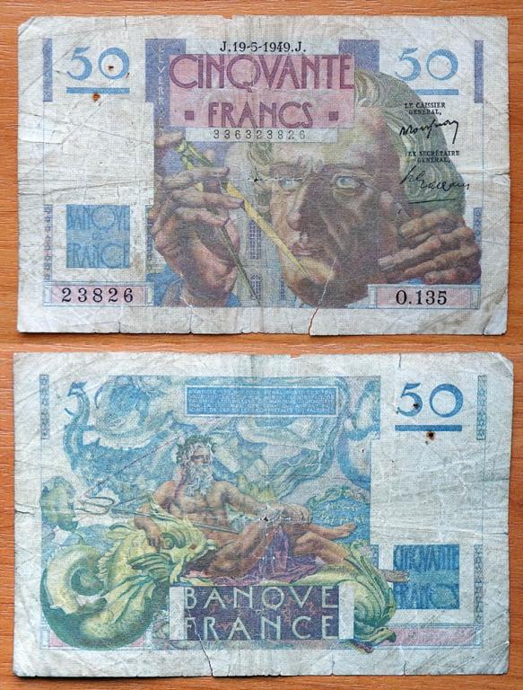 Франция 50 франков 19.5. 1949 P-127b