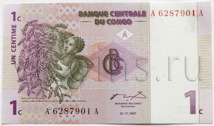 Конго 1 сантим 1997 UNC 33831