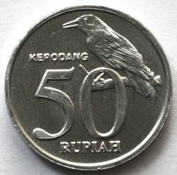 Индонезия 50 рупий 1999 Черная Иволга UNC 36261