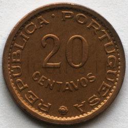Португальская Сан Томе и Принсипи 20 сентавос 1971 UNC 42361