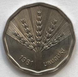 Уругвай 2 новых песо 1981 FAO VF XF 41221