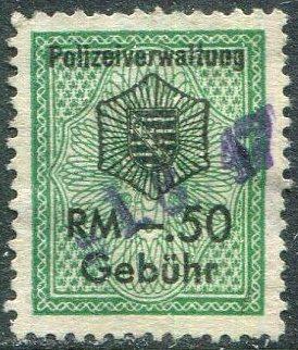 Германия 1947 Советская Зона оккупации Саксония -.50 рм ВЗ ⇑ фискальная непочтовая СОВЕТИКА Россика