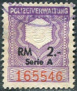 Германия 1946 Советская Зона оккупации Саксония Серия А ВЗ ⇑ фискальная непочтовая СОВЕТИКА Россика