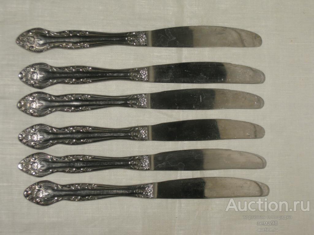 Ножи столовые. Нержавейка. 6 штук.