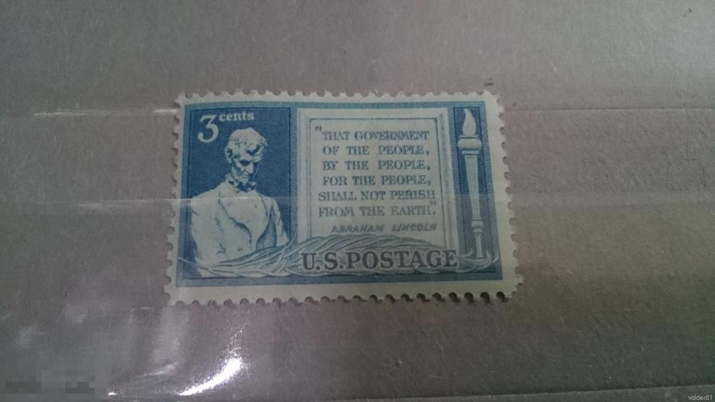 129. США. Линкольн. 1948 год. Оригинальный клей. 