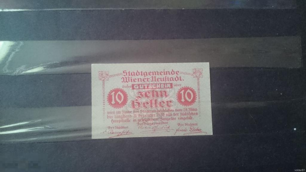 107. Нотгельд. 10 геллеров. 1920 год. 