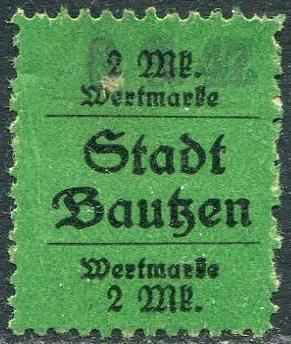 Германия 1946 Советская Зона оккупации Саксония БАУТЦЕН 2 м. локал фискальная непочтовая СОВЕТИКА