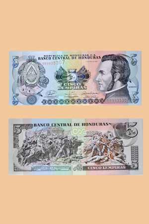 Гондурас 5 лемпира, 2008 г. Новая. Без обращения. UNC