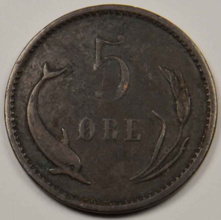 Дания 5 эре оре 1894 РЕДКАЯ (С20)