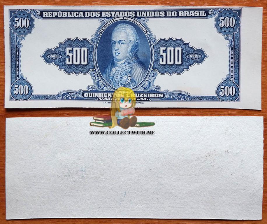 Бразилия 500 крузейро 1943 aUNC/UNC Proof P-140