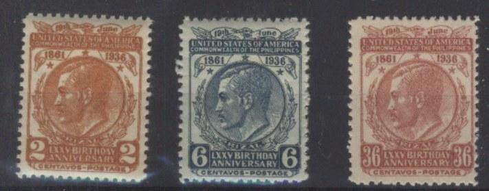 Филиппины США 1936 Mi 379-381 **