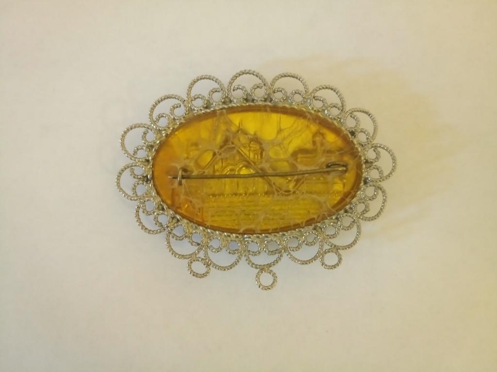 Винтажная брошь СССР. Собор. Скань.