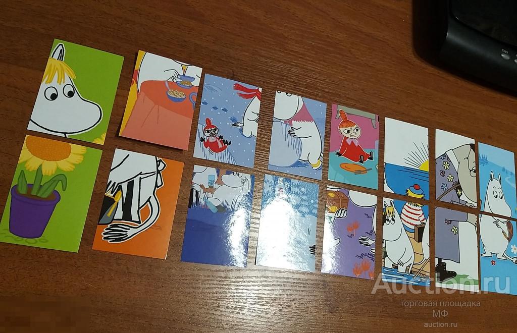 Наклейки вкладыши пазлы MOOMIN Characters Лента 16 шт муми-тролли персонажи Туве Янссон Mumintroll 