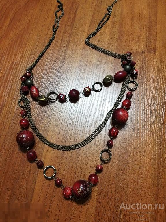 Большие красивые бусы ожерелье колье цепочка цепь женские украшения примерно 70-75 см 