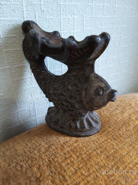 Пепельница металлическая рыба рыбка литье клеймо силумин СССР советский винтаж ретро интерьер