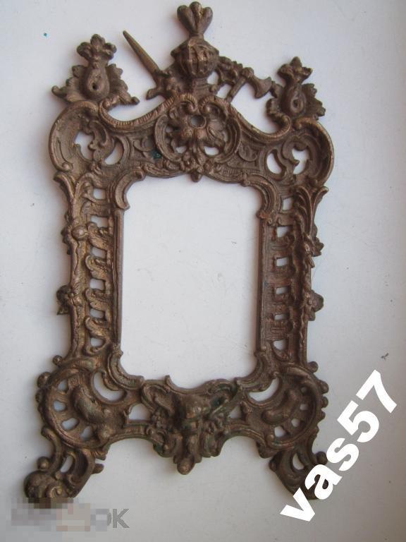 Старинная бронзовая рамка под зеркало , фото 
