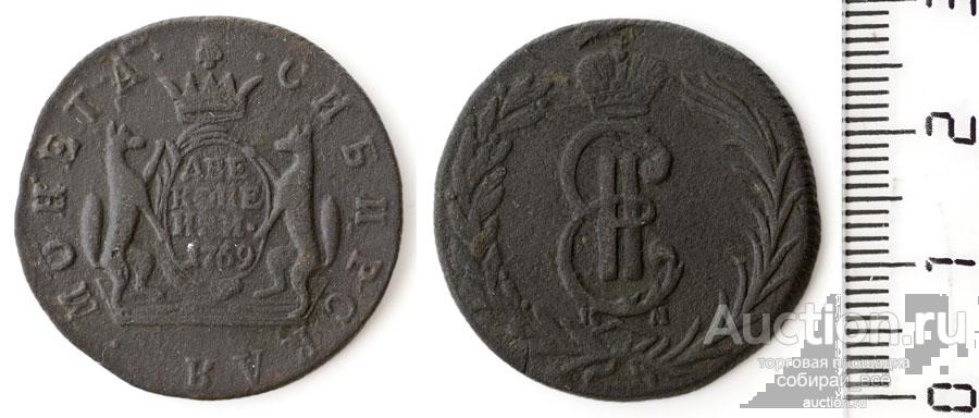 Монета Екатерины II  2 копейки 1769 г
