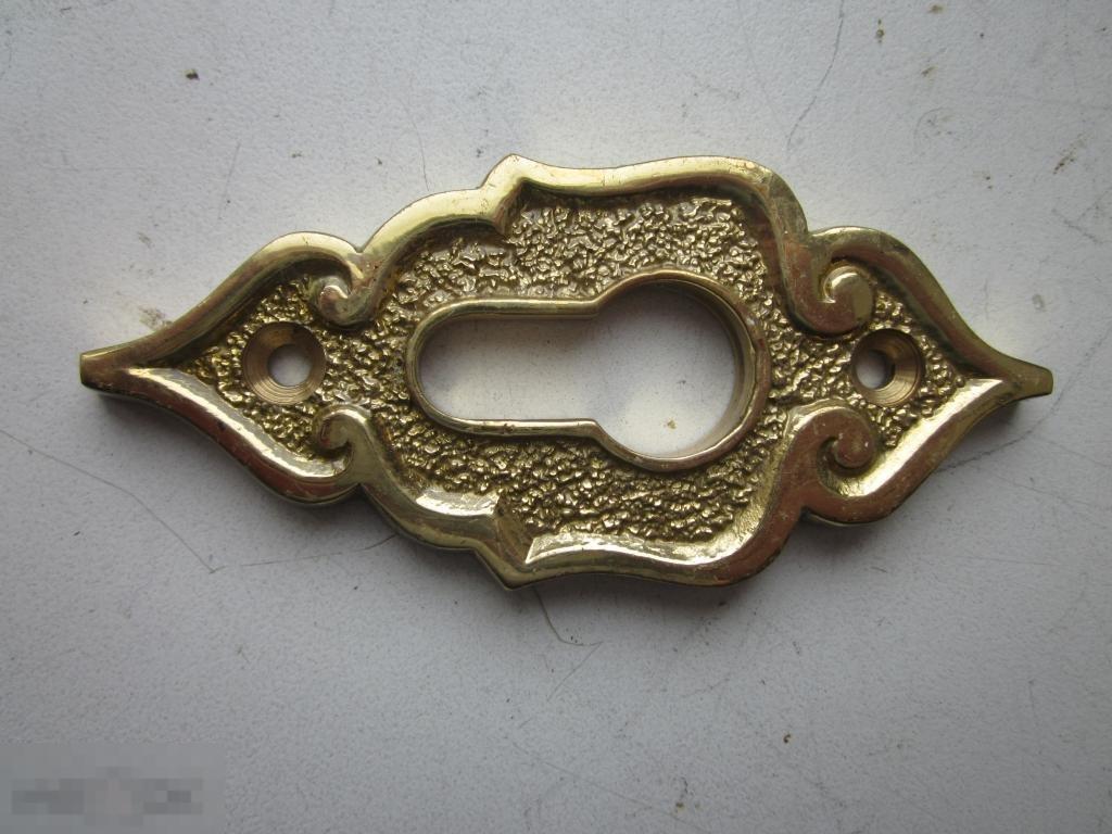 НАКЛАДКА старинная бронза ЗАМОК КЛЮЧ 10х4,5см 