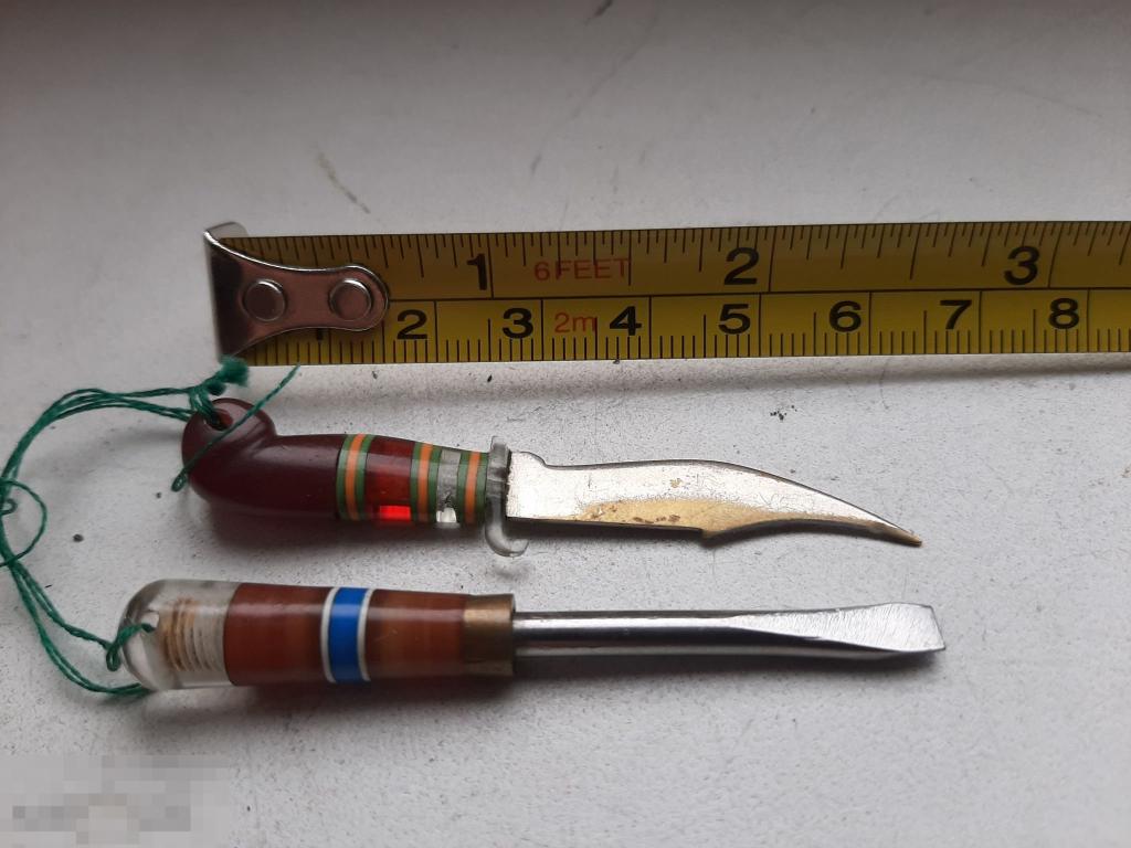 Брелок Нож отвёртка бронза металл ручная работа 