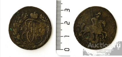 Монета  Екатерины II 2 копейки, 1763 г. мм