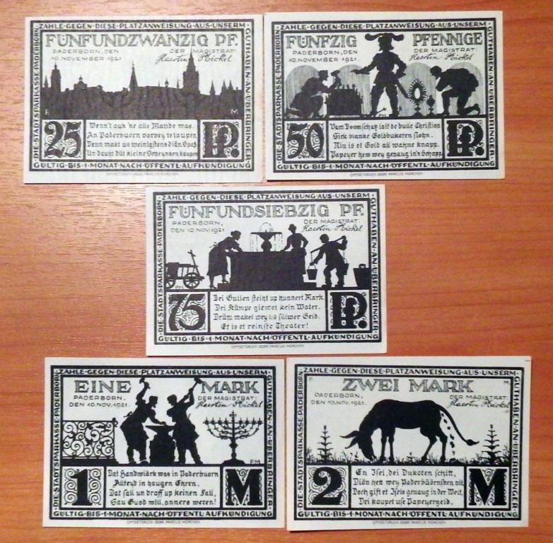 Германия Падеpборн Полный комплект 1921 UNC