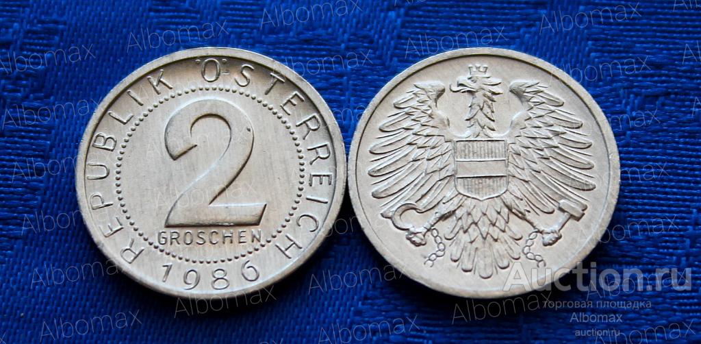 Австрия 2 гроша 1986г UNC