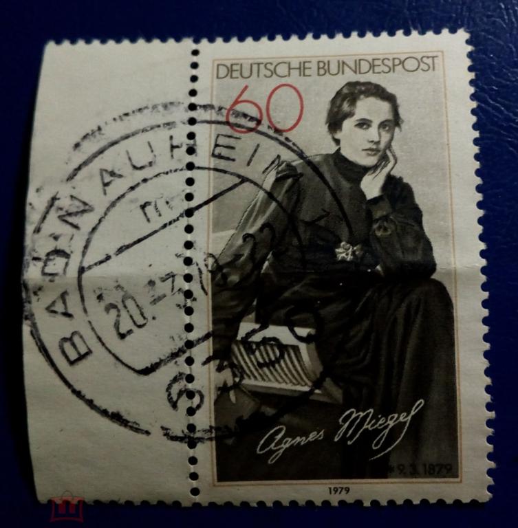1979 ФРГ 100-летие со дня рождения Агнес Мигель (гаш)