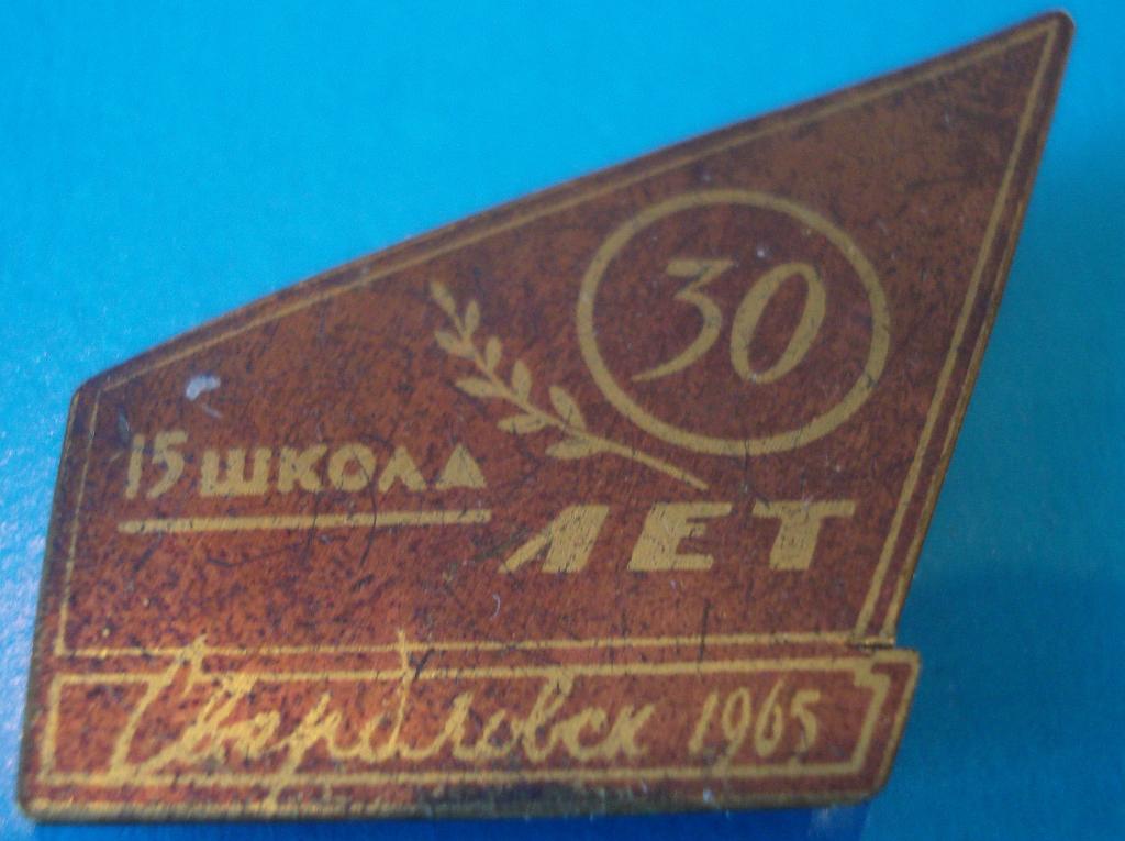СССР Значок Свердловск 1965 15 школа 30 лет