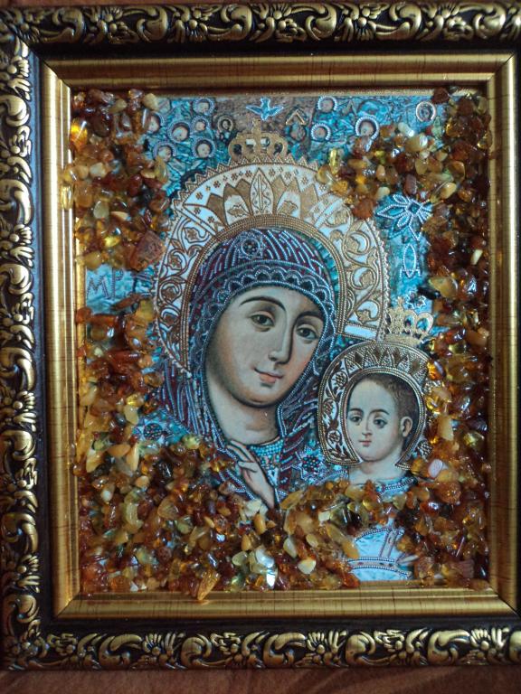 Икона янтарная  "Богородица Вифлиемская"
