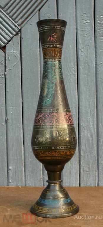 Бронзовый ваза сосуд. Индия, 34 см.Бронза. Винтаж. 