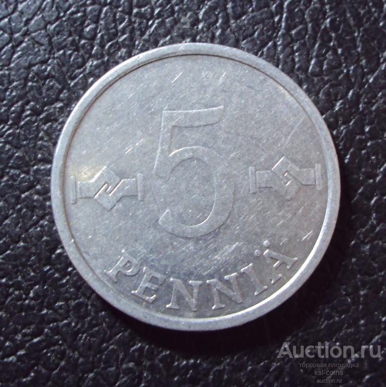 Финляндия 5 пенни 1986 год.