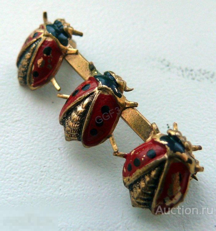 Брошь Брошка знак детская СССР божья коровка 