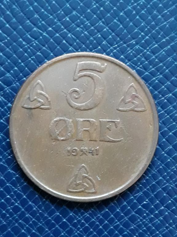 Норвегия 5 эре 1941 КМ 368