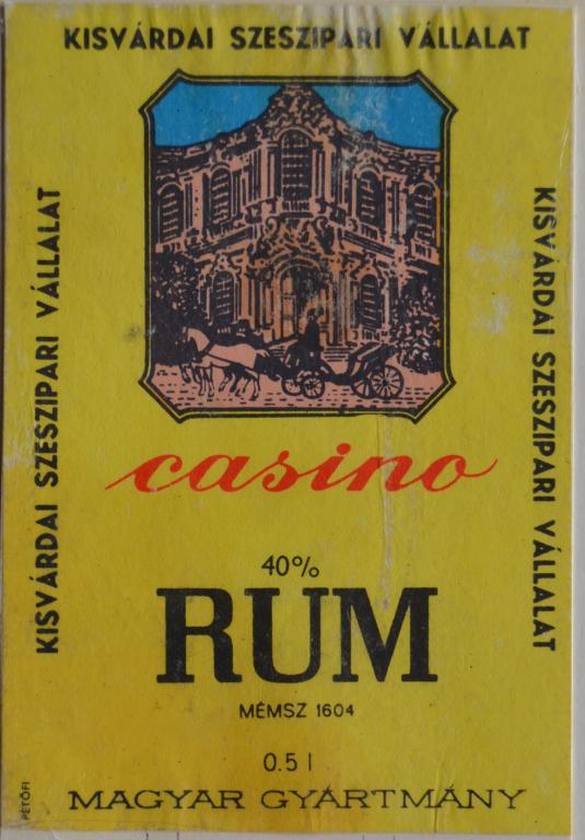 Этикетка Ром Casino - Венгрия 1974 год - 1
